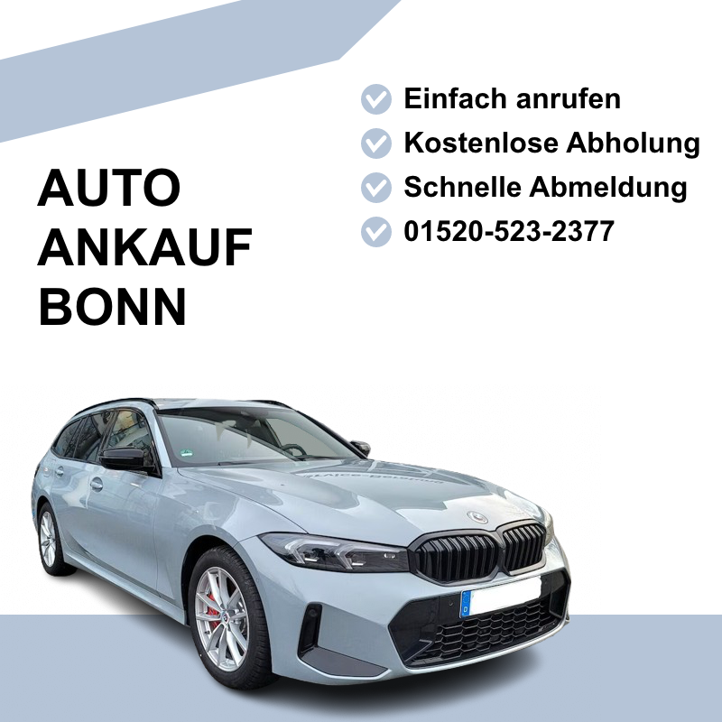 Schneller und sicherer Fahrzeugverkauf in Bonn Ihr zuverlässiger Partner für den Autoankauf in Bonn Gebrauchtwagen unkompliziert verkaufen – Autoankauf Bonn Faire Preise und sofortige Auszahlung für Ihr Fahrzeug Autoankauf mit Rundum-Service – Bonn und Umgebung Verkaufen Sie Ihr Auto stressfrei und zum Bestpreis Transparenter und seriöser Autoankauf in Bonn Wir kaufen Ihr Auto – unabhängig von Marke und Zustand